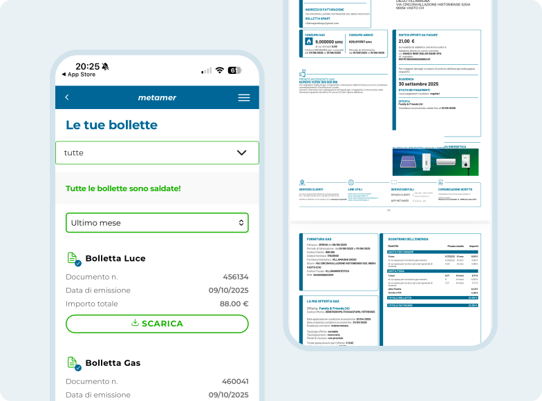 Accedere alle bollette digitali